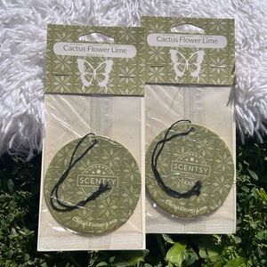 Scentsy Set of 2 Cactus Flower Lime Scent Circles for Car, Closets, Small Spaces